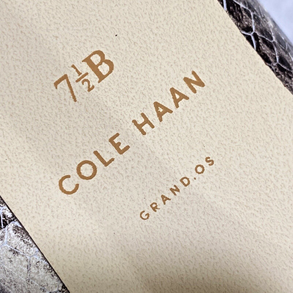 Cole Haan Grand OS Size 7.5M Faux Snakeskin Pumps Cream & Gray Career Shoes - Picture 12 of 12